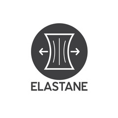 elastane symbol, elastane label, vector art.