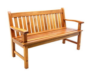 Wooden park bench. isolated on transparent background.