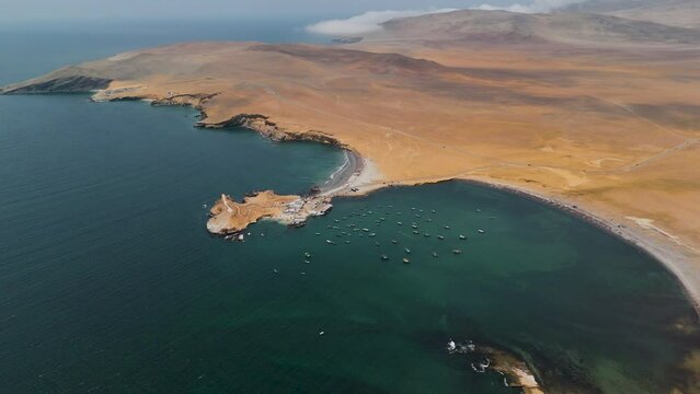 aerial view of the reserve of Paracas peru