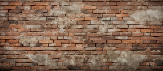 A detailed closeup photograph showcases the intricate patterns of an old brown brick wall, highlighting the use of brick as a durable building material