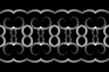 Seamless Black and white batik ethnic dayak borneo line art pattern for aesthetic background or garment textile