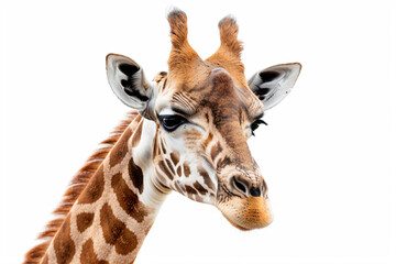 Obraz premium a giraffe with a white background and a brown and white pattern