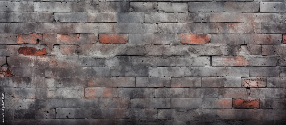 Poster a detailed closeup showcasing the intricate pattern of brickwork on a wall made of building material