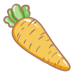 Handdrawn illustration cute easter carrot greeting card spring clipart 