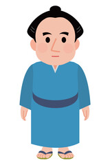 真顔の着物のお相撲さん　イラスト