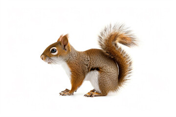 Obraz premium a squirrel standing on a white surface with a white background