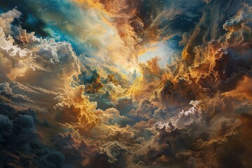 Fototapeta na wymiar Creation of heaven and earth great art. Generative AI