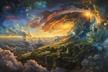 Creation of heaven and earth great art. Generative AI