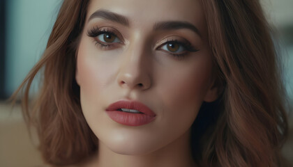 Obraz premium pretty woman appearance luxury makeup enhanced charm