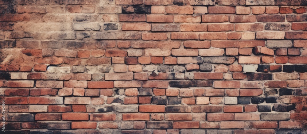 Poster a detailed closeup of a brick wall showcasing the intricate pattern and texture of each brick. this 