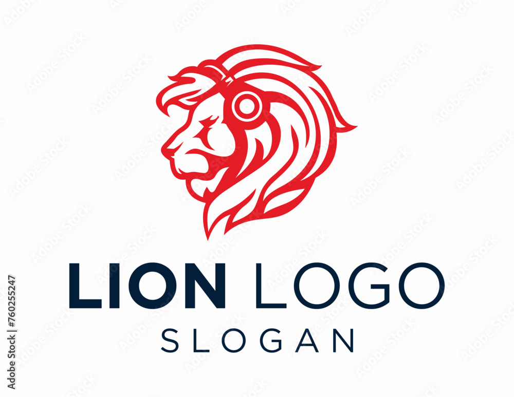 Poster logo about lion on a white background. created using the coreldraw application.