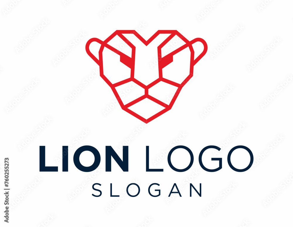 Poster logo about lion on a white background. created using the coreldraw application.