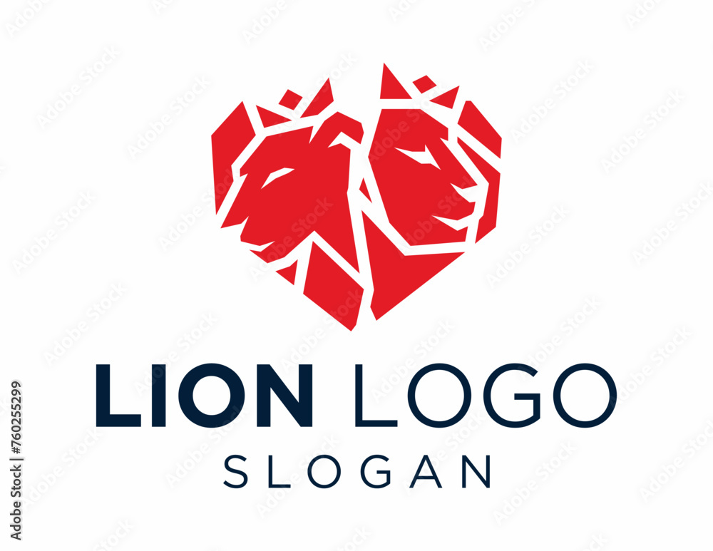 Poster logo about lion on a white background. created using the coreldraw application.