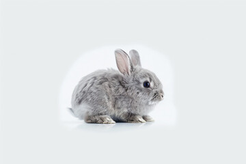 Obraz premium a small rabbit sitting on a white surface