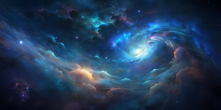 Abstract wallpaper about colorful universe, galaxy and the stars