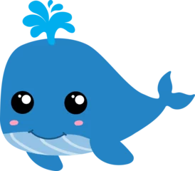 Rolgordijnen cute whale cartoon, sea animal © titima157
