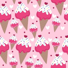 seamless pattern with ice cream