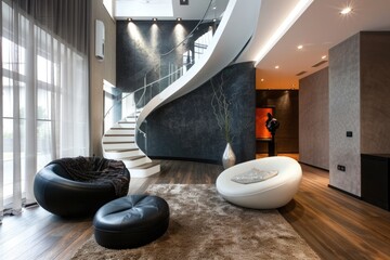 Modern interior of a room with an