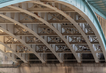 Detail of Structure and Girders supporting underneath Southwark Bridge Over The River Thames in...