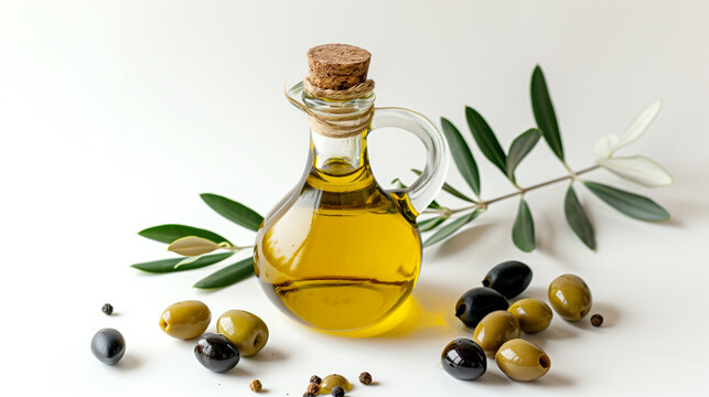 Bottle of Oil with Olives