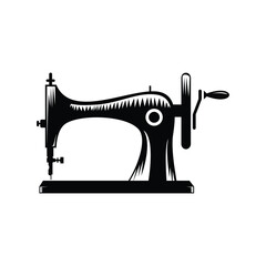 Sewing machine and tailoring logo icon isolated on white background vector illustration