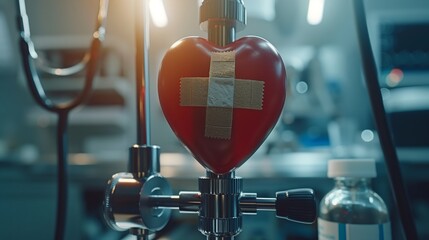 Heart Health Concept for World Health Day on White Background