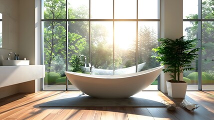 Elegant Contemporary Bathroom A Luminous Sanctuary of Minimalist Design and Relaxation