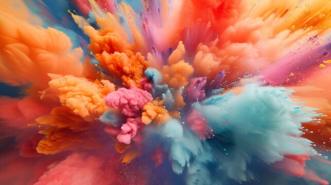 Explosive bursts of color add drama and excitement to this dynamic composition,  perfect for impactful designs.