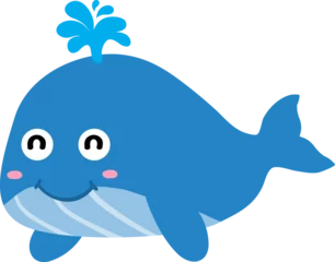 Rideaux velours Baleine cute whale cartoon, sea animal