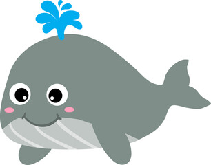 Fototapeta premium cute whale cartoon, sea, animal
