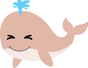 cute whale cartoon, sea, animal