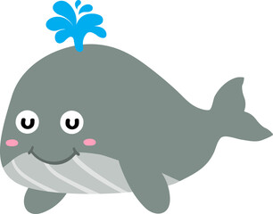 Fototapeta premium cute whale cartoon, sea, animal
