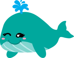 Foto op Plexiglas cute whale cartoon, sea, animal © titima157