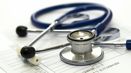 Stethoscope on Medical Report for World Health Day