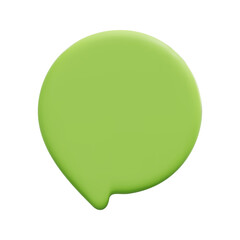 3d vector green bubble icon. Isolated on white background. 3d social media communication concept. Cartoon minimal style. 3d green chatting icon vector render illustration.
