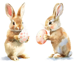 Easter Joy: Watercolor Bunnies and Eggscapes
