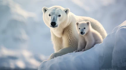 Fotobehang polar bear in the snow © qaiser