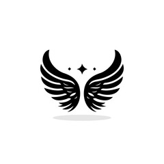 Sketch angel wings. Angel feather wing. Vector illustration.