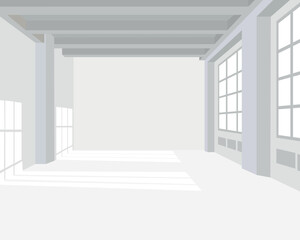 White empty room. Scandinavian interior design vector. white wall