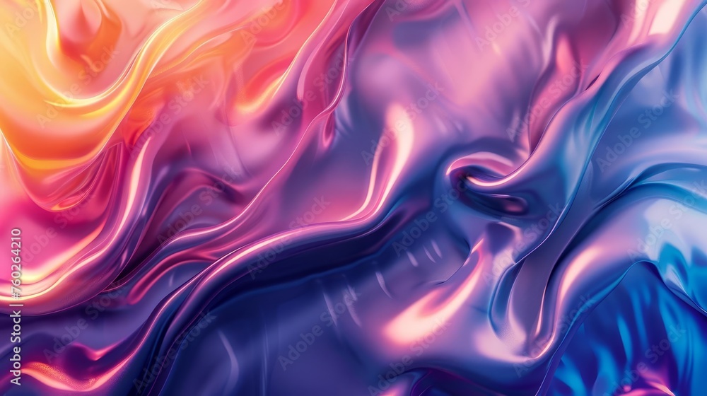 Poster abstract background with a dynamic, flowing liquid texture and a vibrant, multicolored gradient