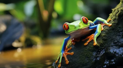 Foto auf Acrylglas frog in the water © qaiser