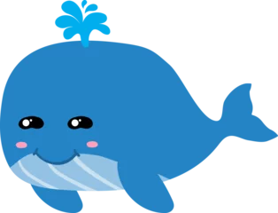 Rolgordijnen cute whale cartoon, sea, animal © titima157