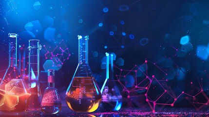 Dynamic scientific experiment background illustrating discovery and innovation