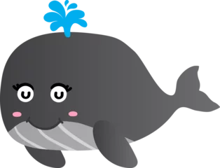 Fotobehang cute whale cartoon, sea, animal © titima157