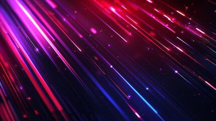 Fototapeta premium Sleek lines and glowing light effects against a dark, futuristic backdrop - Cyberpunk-inspired abstract vector background evoking a sense of advanced technology