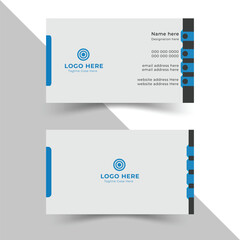 creative modern name card and business card Double-sided creative business card design template with blue black and white  Horizontal and vertical Corporate business card Business card for business 
