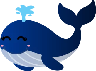 Zelfklevend Fotobehang cute whale cartoon, sea animal © titima157