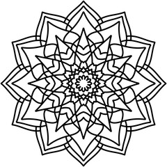 Outline Mandala Ornate Vector Decoration 