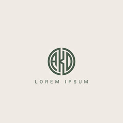 AKD, DKA, KAD Logo. Letter Design Vector with Black Colors