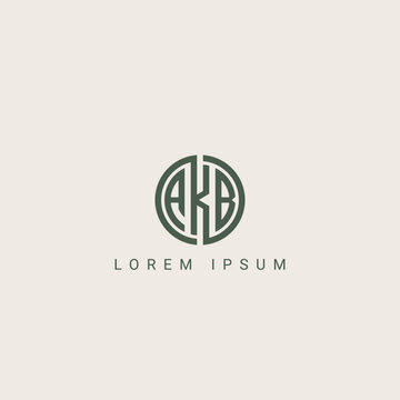 AKB, BKA, KAB Logo. Letter Design Vector with Black Colors